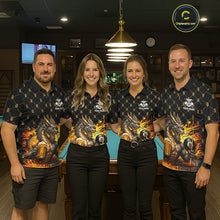 Load image into Gallery viewer, Men women billiard team wearing Beer Funny Dragon custom billiards uniforms, personalized pool jerseys