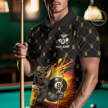 Load image into Gallery viewer, Male pool player wearing Beer Funny Rhino 8 Ball billiard jersey during league night and recreational tournament
