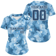Load image into Gallery viewer, Custom Camouflage Baseball Jersey For Women Personalized Youth Baseball Jerseys | Blue NYN1139