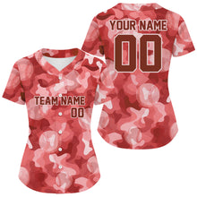 Load image into Gallery viewer, Custom Camouflage Baseball Jersey For Women Personalized Youth Baseball Jerseys | Red NYN1141