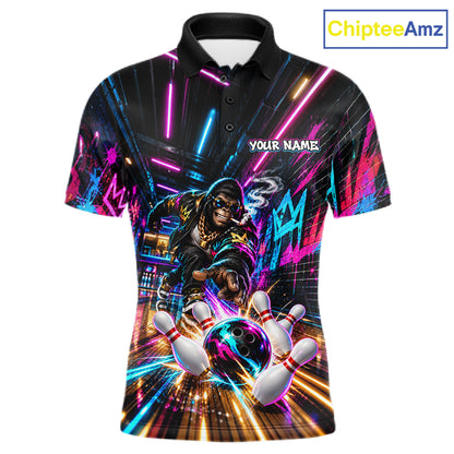 Custom Hiphop Gorilla Bowling Team Shirt For Men Funny Street Graffiti Bowling Tournament Jersey NYN4914