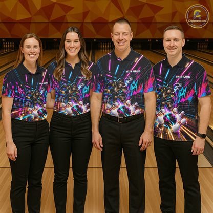 Custom Hiphop Gorilla Bowling Team Shirt For Men Funny Street Graffiti Bowling Tournament Jersey NYN4914