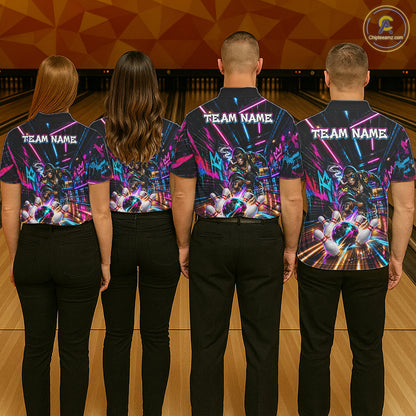 Custom Hiphop Gorilla Bowling Team Shirt For Men Funny Street Graffiti Bowling Tournament Jersey NYN4914