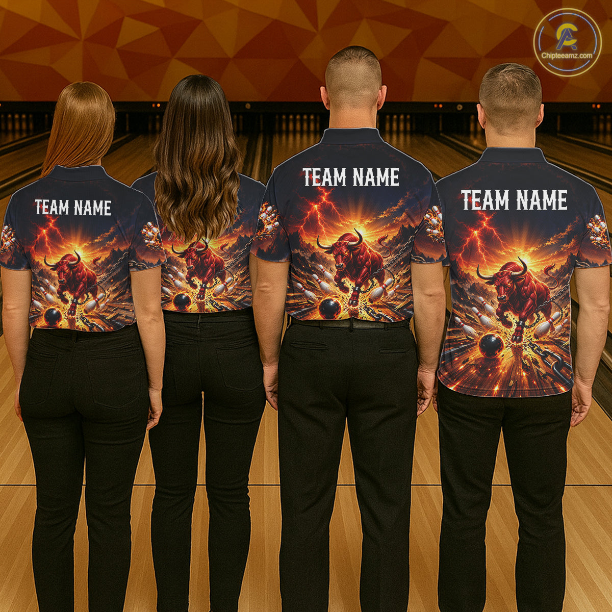 Angry Bull Bowling Polo 1/4-Zip Shirt For Men Personalized Bowling Jersey Bull Bowling Team Shirts NYN4917