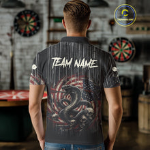 Load image into Gallery viewer, Custom US Flag Cobra Skull Swirl Vintage Men Darts Polo Shirt Retro Dart Jersey Gifts NYN1988