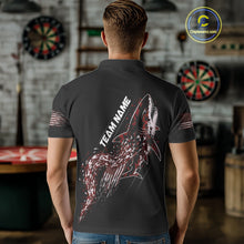 Load image into Gallery viewer, Custom Black And Red US Flag Digital Camo Shark Darts Polo Shirt For Men Dart Gifts NYN1996