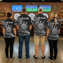 Load image into Gallery viewer, Personalized Black &amp; Silver Tribal Darts Polo &amp; Quarter-Zip Custom Dart Shirts For Men Dart Jerseys  NYN2886