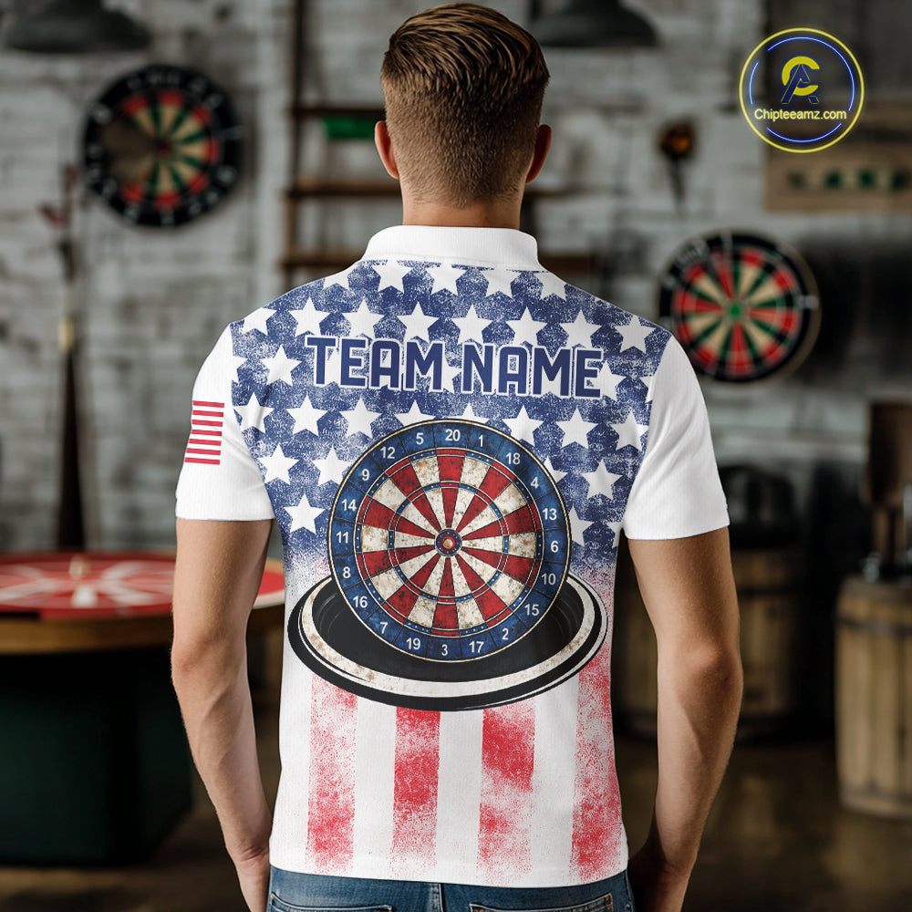 Custom American Flag Dart Shirts For Men Patriotic Dart Team Shirt Darter Outfits Attire NYN2888