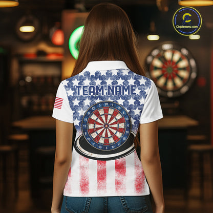 Custom American Flag Dart Shirts For Women Patriotic Dart Team Shirt Darter Outfits Attire NYN2888