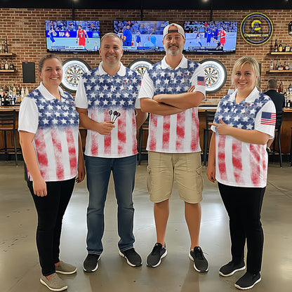 Custom American Flag Dart Shirts For Men Patriotic Dart Team Shirt Darter Outfits Attire NYN2888