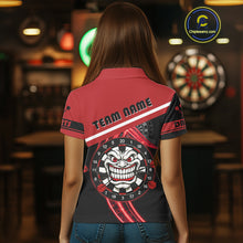 Load image into Gallery viewer, Maroon Lightning Devil Dartboard Darts Shirt For Women - Custom Name &amp; Team Jersey NYN0583