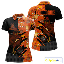 Load image into Gallery viewer, Custom Turkey Dartboard Funny Dart Polo Shirt For Women Autumn Thanksgiving Dart Jersey NYN1460