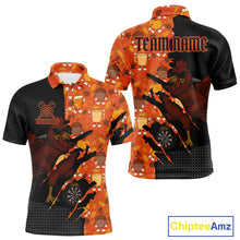 Load image into Gallery viewer, Custom Turkey Dartboard Funny Dart Polo Shirt For Men Autumn Thanksgiving Dart Jersey NYN1460