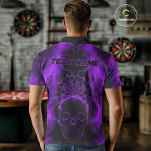 Load image into Gallery viewer, Custom Purple Skull Lightning Dartboard Dart Polo Jerseys For Men Outfits Dart Shirts NYN1728