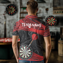 Load image into Gallery viewer, Black And Red Dartboards Custom Polo &amp; 1/4 Zip Dart Jerseys For Men, Dart Team Shirts NYN0006