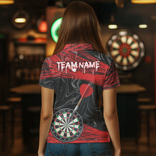 Load image into Gallery viewer, Black And Red Dartboards Custom Polo &amp; 1/4 Zip Dart Jerseys For Men, Dart Team Shirts NYN0006