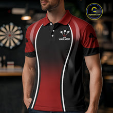 Load image into Gallery viewer, Men’s Custom Darts Shirt - Crimson Bull And Standard Dart Board | Personalized Name NYN0329