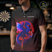 Load image into Gallery viewer, Colorful Gradient Dragon Dartboard Red Men's Darts Shirt - Custom Name &amp; Team Jersey NYN0589