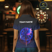 Load image into Gallery viewer, Colorful Gradient Dragon Dartboard Blue Women&#39;s Darts Shirt - Custom Name &amp; Team Jersey NYN0590