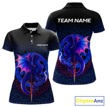 Load image into Gallery viewer, Colorful Gradient Dragon Dartboard Blue Women&#39;s Darts Shirt - Custom Name &amp; Team Jersey NYN0590