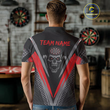 Load image into Gallery viewer, Custom Multi-Skull Lightning Blue Dartboard Dart Men Polo Jerseys Grim Reaper Dart Shirts NYN1739