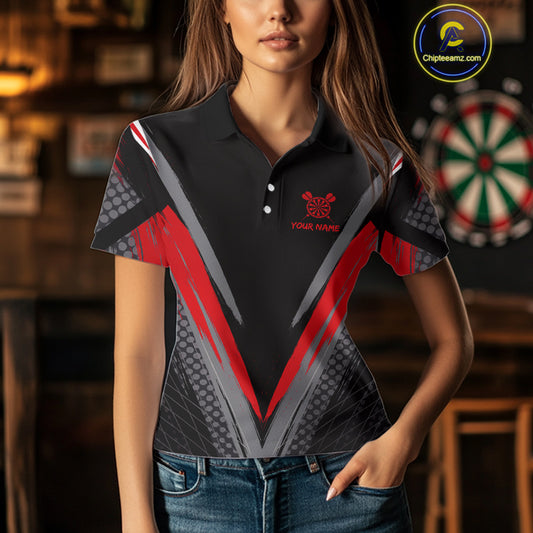 Custom Multi-Skull Lightning Blue Dartboard Dart Women Polo Jerseys Grim Reaper Dart Shirts NYN1739