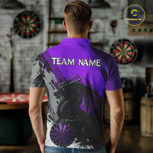 Load image into Gallery viewer, Purple Grunge Dragon Dartboard Custom Men Darts Polo League Shirts Dragon Dart Jerseys NYN2238