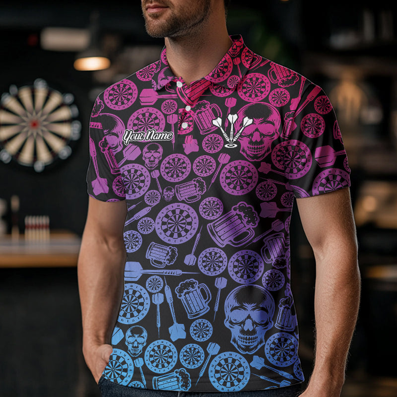 Colorful Gradient Dartboards Funny Dart Shirts For Men, Custom Dart Jerseys NYN0008