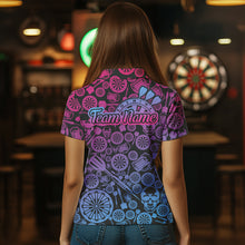 Load image into Gallery viewer, Colorful Gradient Dartboards Funny Dart Shirts For Women, Custom Dart Jerseys NYN0008