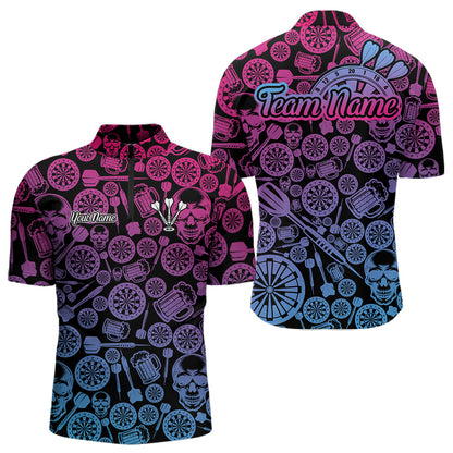 Colorful Gradient Dartboards Funny Dart Shirts For Men, Custom Dart Jerseys NYN0008