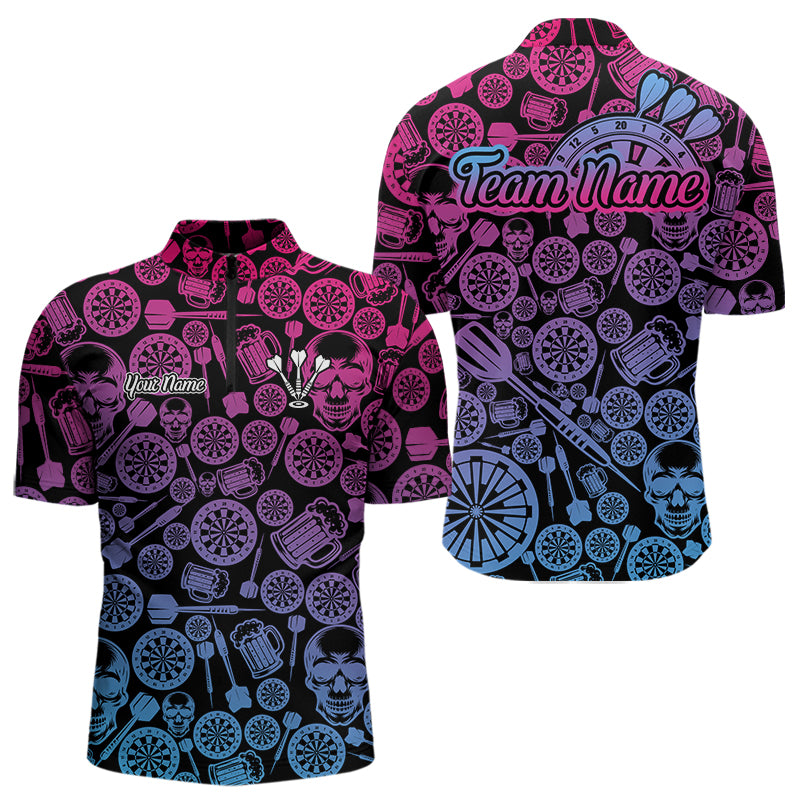 Colorful Gradient Dartboards Funny Dart Shirts For Men, Custom Dart Jerseys NYN0008
