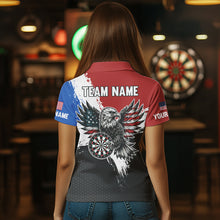 Load image into Gallery viewer, Personalized US Flag Eagle Custom Patriotic Dart Shirts For Women, Custom Dart Jerseys NYN0010