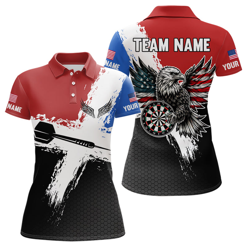 Personalized US Flag Eagle Custom Patriotic Dart Shirts For Women, Custom Dart Jerseys NYN0010