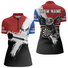 Load image into Gallery viewer, Personalized US Flag Eagle Custom Patriotic Dart Shirts For Women, Custom Dart Jerseys NYN0010