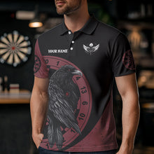 Load image into Gallery viewer, Personalized Black Raven Celtic Tribal Polynesian Dart Shirts For Men, Custom Dart Jerseys NYN0011