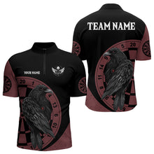 Load image into Gallery viewer, Personalized Black Raven Celtic Tribal Polynesian Dart Shirts For Men, Custom Dart Jerseys NYN0011
