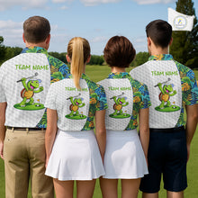 Load image into Gallery viewer, Golfing Turtle Mens Golf Polo Shirt Custom Tropical Pattern Monstera Golf Team Shirts NYN2907