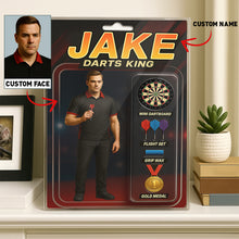 Load image into Gallery viewer, Darts King Toy Box Acrylic Plate Custom Face And Name For Darts Players, Darts Gift NYN0599