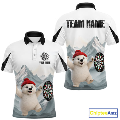 Men’s Funny Darts Shirt With Polar Bear Custom Name Iceberg Darts Polo & Quarter-Zip Jersey NYN4167