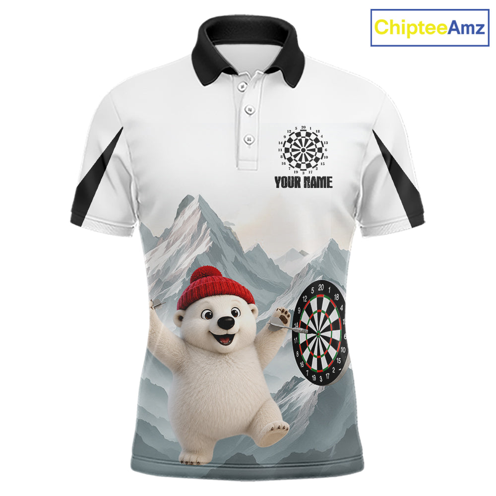 Men’s Funny Darts Shirt With Polar Bear Custom Name Iceberg Darts Polo & Quarter-Zip Jersey NYN4167