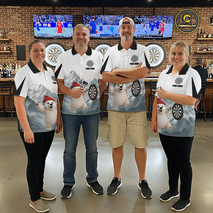 Men’s Funny Darts Shirt With Polar Bear Custom Name Iceberg Darts Polo & Quarter-Zip Jersey NYN4167