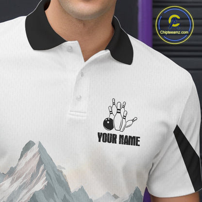 Funny Penguin Duo Men's Bowling Shirt Custom Name Penguin Bowling Team Attire Jersey NYN4169
