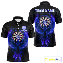 Load image into Gallery viewer, Custom Funny Flame Phoenix Blue Dartboard Dart Men Polo Jerseys Outfits Dart Shirts NYN1745