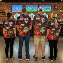 Load image into Gallery viewer, Red Smokes Flaming Eagle Dartboard Custom Women Darts Polo League Shirts Fire Dart Jerseys NYN2252