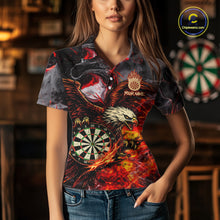 Load image into Gallery viewer, Red Smokes Flaming Eagle Dartboard Custom Women Darts Polo League Shirts Fire Dart Jerseys NYN2252