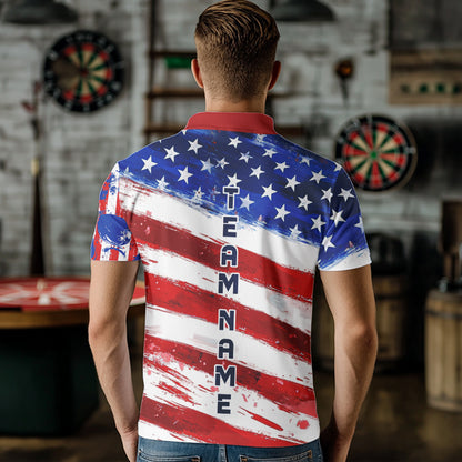 American Flag Custom Patriotic Dart Shirts For Men, Dart Team Jerseys NYN0014
