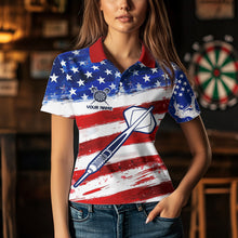 Load image into Gallery viewer, American Flag Custom Patriotic Dart Shirts For Women, Dart Team Jerseys NYN0014