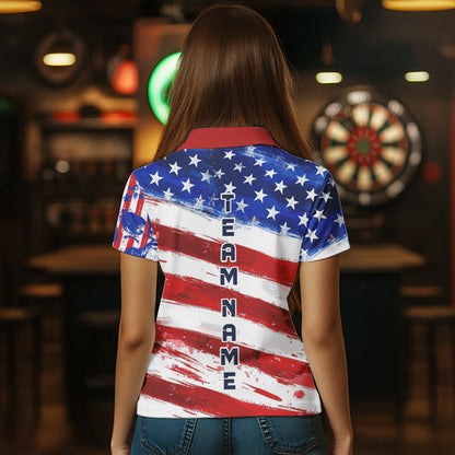 American Flag Custom Patriotic Dart Shirts For Women, Dart Team Jerseys NYN0014
