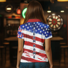 Load image into Gallery viewer, American Flag Custom Patriotic Dart Shirts For Women, Dart Team Jerseys NYN0014
