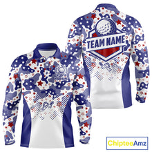 Load image into Gallery viewer, Mens Golf Polo Shirt Camouflage US Flag Custom Patriotic Golf Team Shirts For Men, Golf Gifts NYN2916